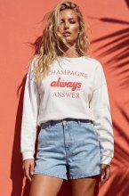 Blond Hour - Champagne is always the answer Sweater - White Coral