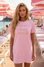 Blond Hour - Champagne t-shirt Dress - Pink Gold