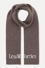 Less Worries - Cashmere Blend Logo Scarf - Nougat