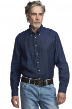 Hansen & Jacob - Linen Shirt Button Down - Dark Blue 47