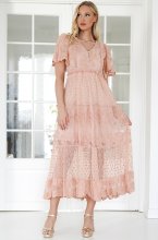 Mixed Brands - Maxi Dress with buttons 606077 - Nude Pink