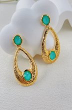 Mixed Brands - Earrings LLB051 - Gold Turquoise