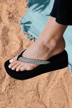 Mixed Brands - Flipflops platform 2508 stones - Black