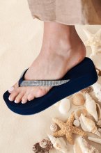 Mixed Brands - Flipflops platform 2508 stones - Navy