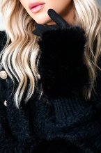 Mixed Brands - Glove with faux Fur 12050 - Black
