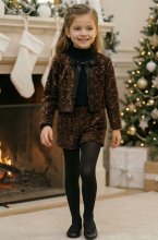 Mixed Brands - Velvet Sequined Set 3740 - Chocolate