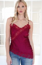 Mixed Brands - Lace tank top Asymmetrical 11220 - Bordeaux