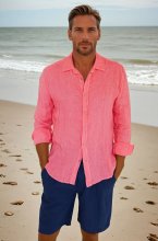 Mixed Brands - Linen shirt 3008 - Coral