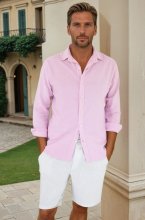 Mixed Brands - Cotton Linen Shirt KZ-052 - Rose