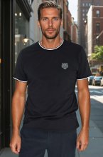 Mixed Brands - Tshirt Man contrast DB792 - Black