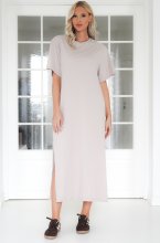 Mixed Brands - Tshirt dress larger sizes AR1597 - Taupe
