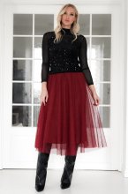 Mixed Brands - Tulle skirt Tulipa 0231 - Burgundy
