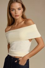 Mixed Brands - Offshoulder top 5035 - Light Yellow