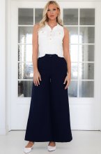 Mixed Brands - Wide Leg Palazzo Trousers 13293 - Navy