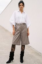 Mixed Brands - Shorts vegan leather FL9699SYP - Taupe