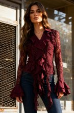 Mixed Brands - Lace Blouse 27527 - Burgundy