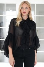 Mixed Brands - Frill Blouse 7377 - Black