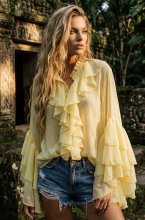 Mixed Brands - Frill Blouse 7377 - Yellow
