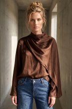 Mixed Brands - Cape Blouse PS9767 - Brown