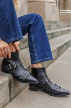 Mixed Brands - Boots with buckles 6392 - Black