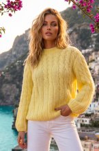 Mixed Brands - Cable Knit Wool Sweater MG0109 - Light Yellow
