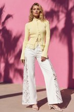 Mixed Brands - Cardigan with Lace U20601 - Yellow