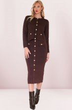 Mixed Brands - Skirt with buttons 9187 - Brown