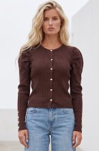 Mixed Brands - Cardigan with heart buttons AL5551 - Brown