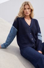 Mixed Brands - Cardigan with denim H905 - Blue