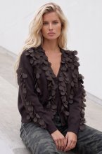 Mixed Brands - Cardigan with flowers LR03267 - Dark Brown