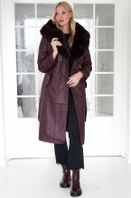 Mixed Brands - Trench with faux fur 2184 - Burgundy