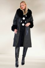 Mixed Brands - Coat with Faux Fur 2101 - Black