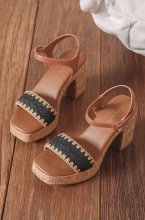 Mixed Brands - Cork Heel Sandal X5-523 - Black