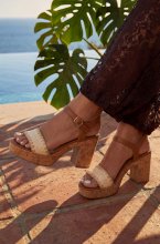 Mixed Brands - Cork Heel Sandal X5-523 - Beige