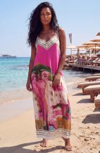 Mixed Brands - Printed Viscose Dress 010-317 - Fuchsia