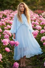 Mixed Brands - Flowy Maxi Dress 3321 - Blue