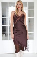 Mixed Brands - Strap Lace dress 7058 - Coffee