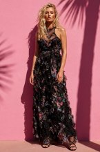 Mixed Brands - Romantic Dress with Flowers A9044 - Black