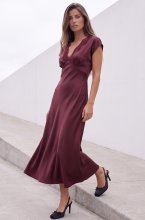 Mixed Brands - Dress with lacedetail D28481 - Wine