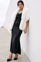 Mixed Brands - Fake Fur Scarf wide F40771/MZ10 - White