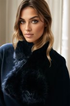 Mixed Brands - Fake fur Scarf MZ01 - Black