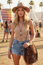 Mixed Brands - Bag with fringes and studs CE230 - Coffee