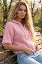 Mixed Brands - Short sleeve Hoodie 8269 - Pink
