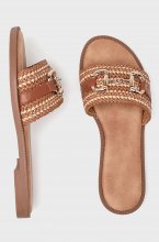 Mixed Brands - Braided Strap Mule with Buckle MP6149 - Camel