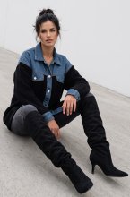 Mixed Brands - Overshirt with Denim Details 2631 - Black