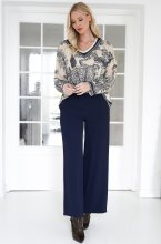 Mixed Brands - Classic Wide leg Trousers 56487 - Dark Blue