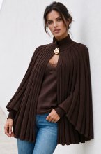 Mixed Brands - Plisse Poncho 06JS41 - Coffee