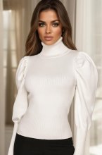 Mixed Brands Womens - Top with puff sleeve 5125 Ecru