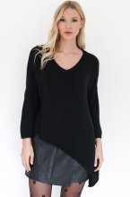 Mixed Brands - Asymmetric Pullover v-neck 1925 - Black