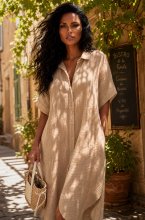 Mixed Brands - Shirt Dress 25180 - Beige
